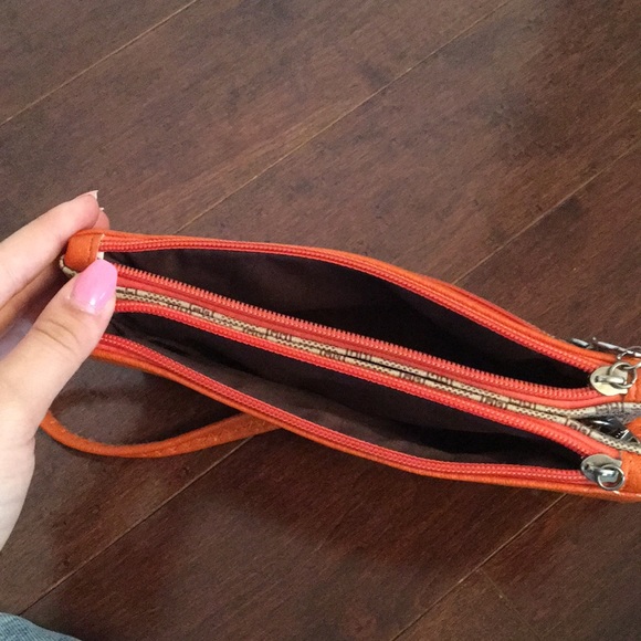 Guancun orange & brown patterned cross-body purse - Picture 2 of 4